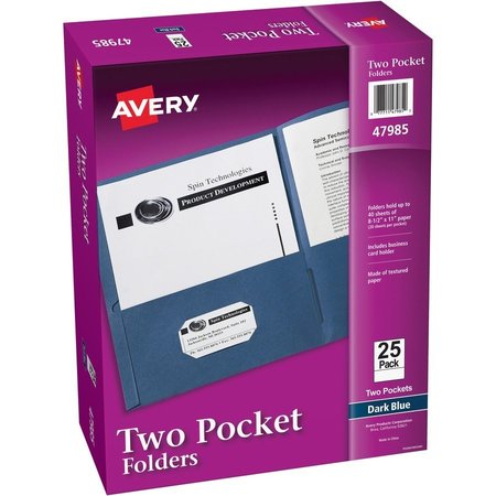 AVERY Folder, 2-Pocket, Letter, Dbe 25PK AVE47985